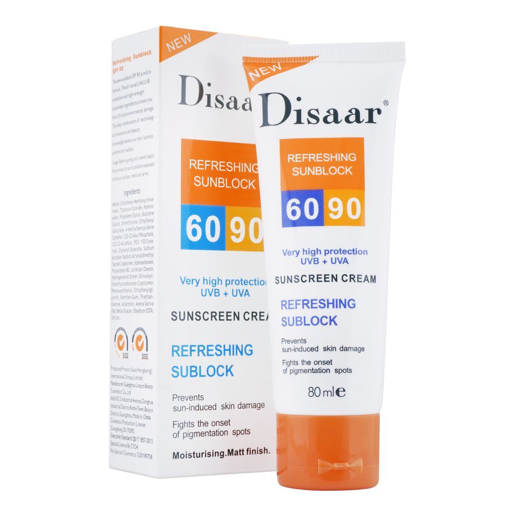 Disaar Refreshing Sunblock60/90 Sunscreen Cream (80ML)