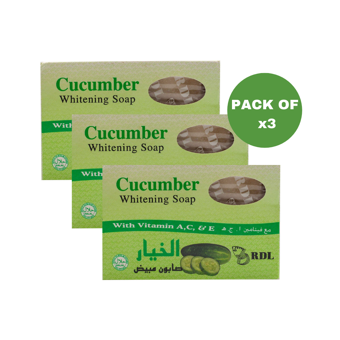 RDL Cucumber Whitening Soap Vitamin A,C & E (135gr) 3PC Bundle Pack