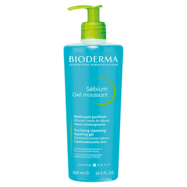 Bioderma Sebium Gel Moussant Purifying Cleaning Foaming Gel (500ML)