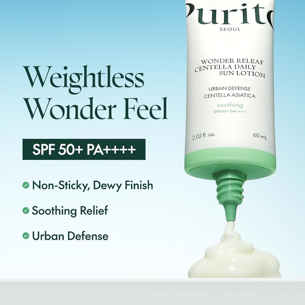 Purito Seoul Wonder Releaf Centella Daily Sun Lotion Soothing SPF50+ PA++++ (60ML)