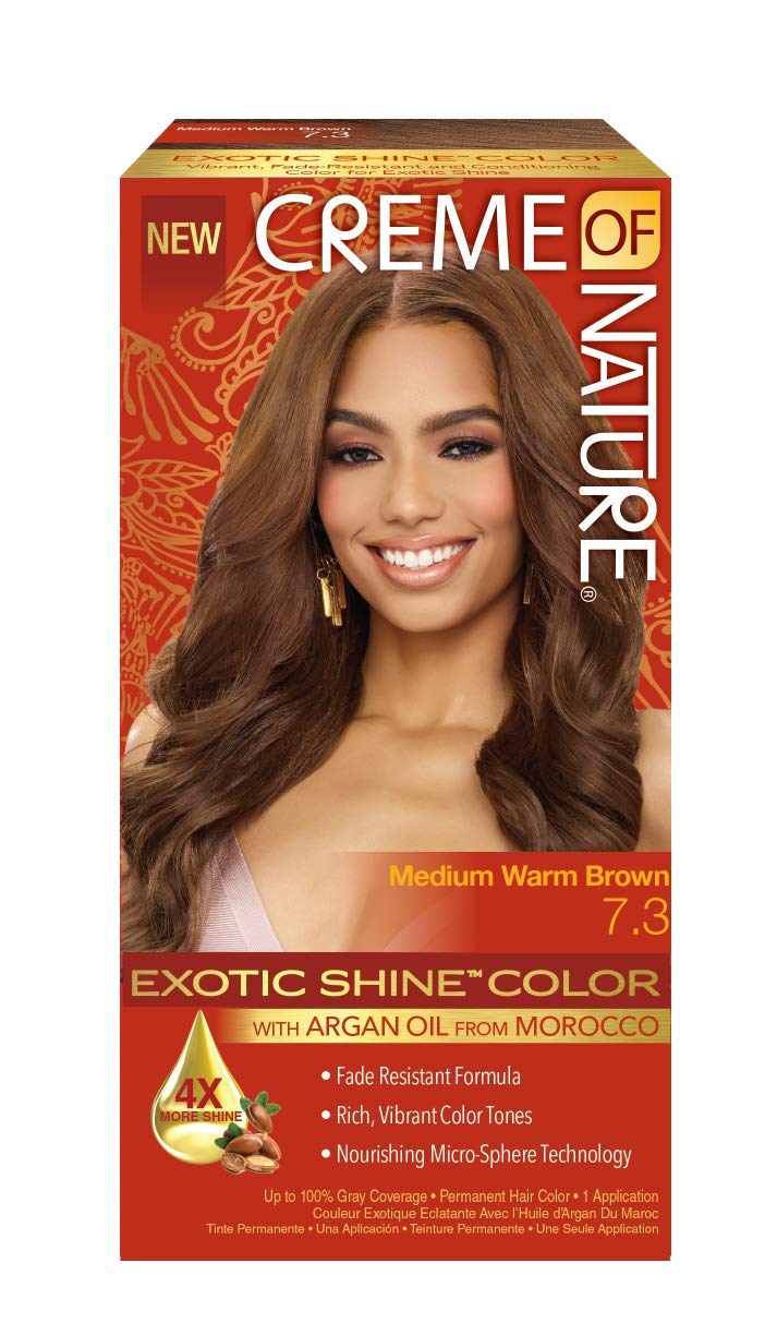 Creme of Nature Medium Warm Brown 7.3 Exotic Shine Hair Color