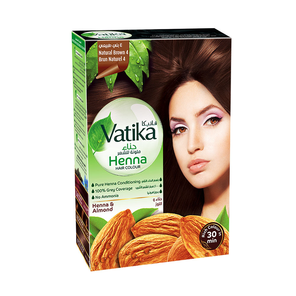 Vatika Henna Hair Colour Henna & Almond (Natural Brown Colour)