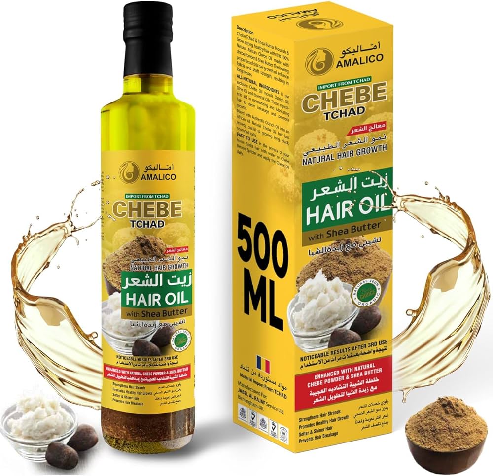 Amalico CHEBE TCHAD Natural Hair Growth Hair Oil With Shea Butter (500ML)