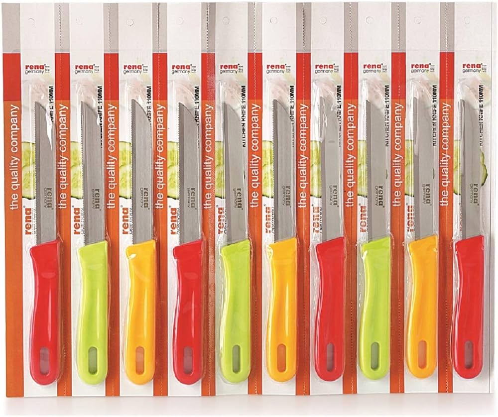 Rena Kitchen Knife Assorted Colour (10pcs)