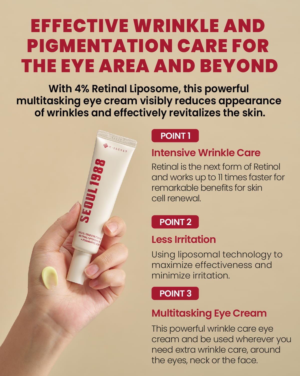 K-Secret Seoul 1988 Eye Cream Retinal Liposome 4% + Fermented Bean (30ML)