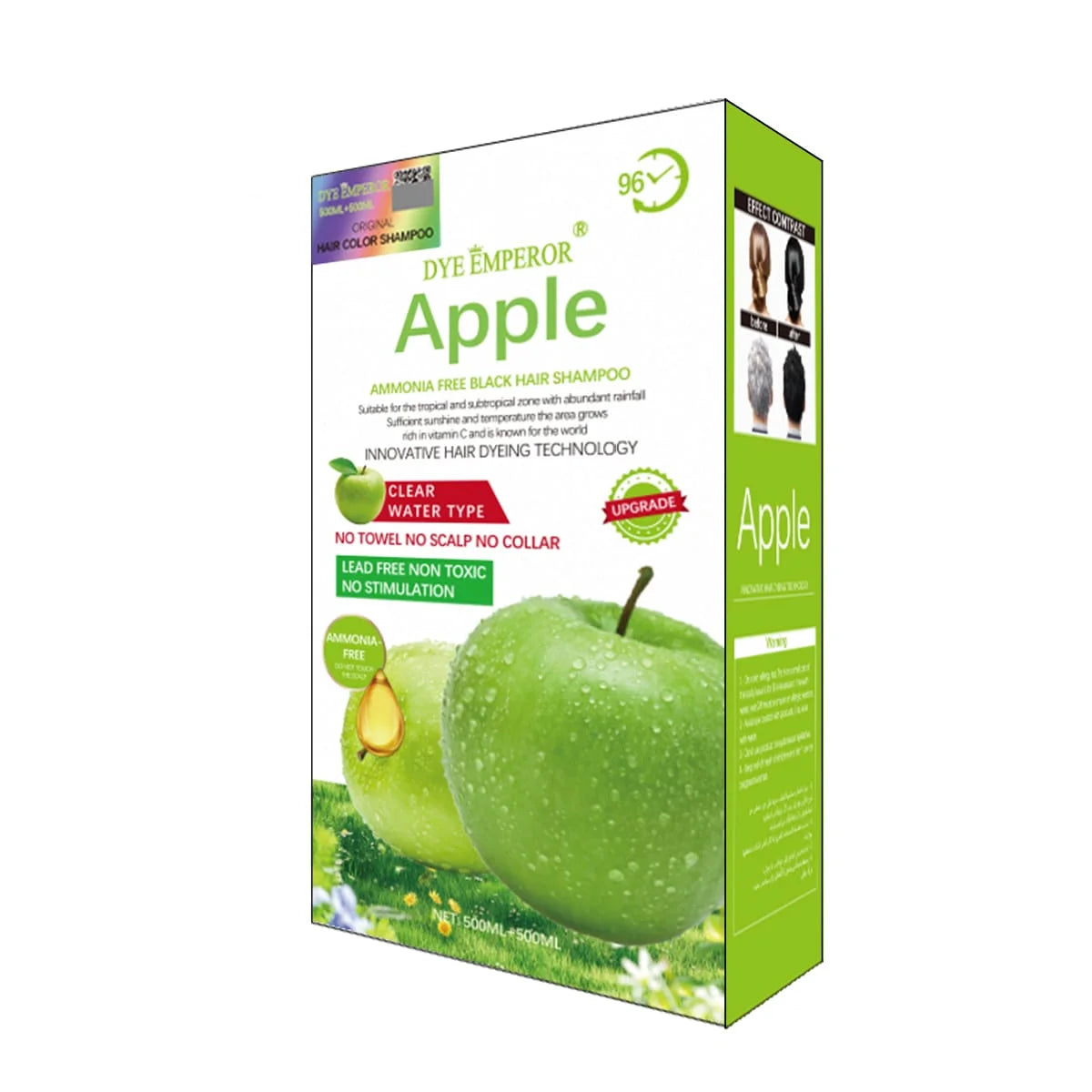 Dye Emperor Apple Ammonia Free Black Hair Shampoo (500ML)