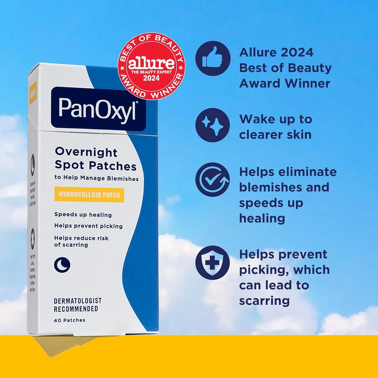 PanOxyl Overnight Spot Patches Hydrocolloid 40 Patches