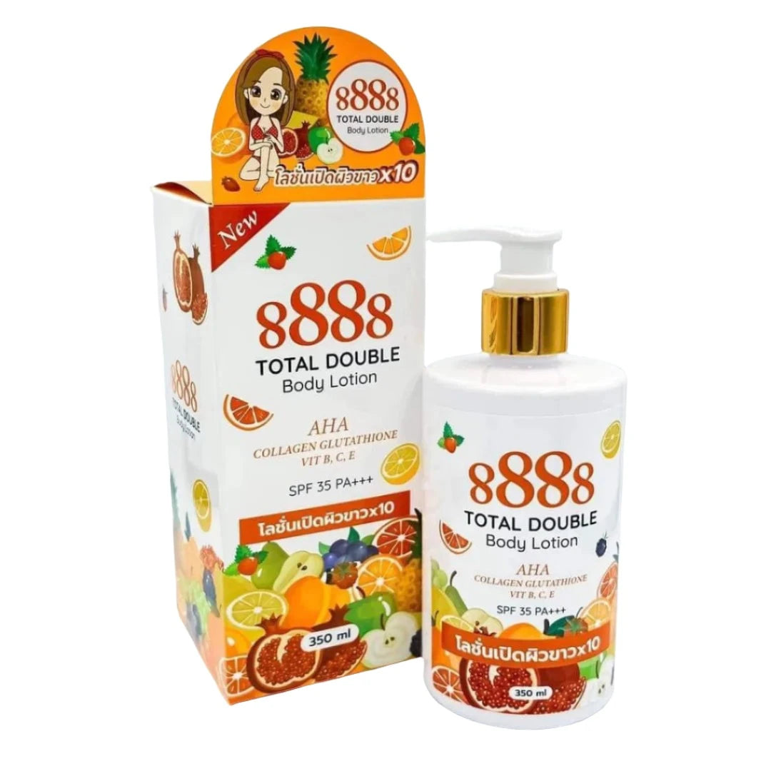 8888 Total Double Body Lotion AHA Collagen Glutathione SPF 35 PA+++ (350ML)