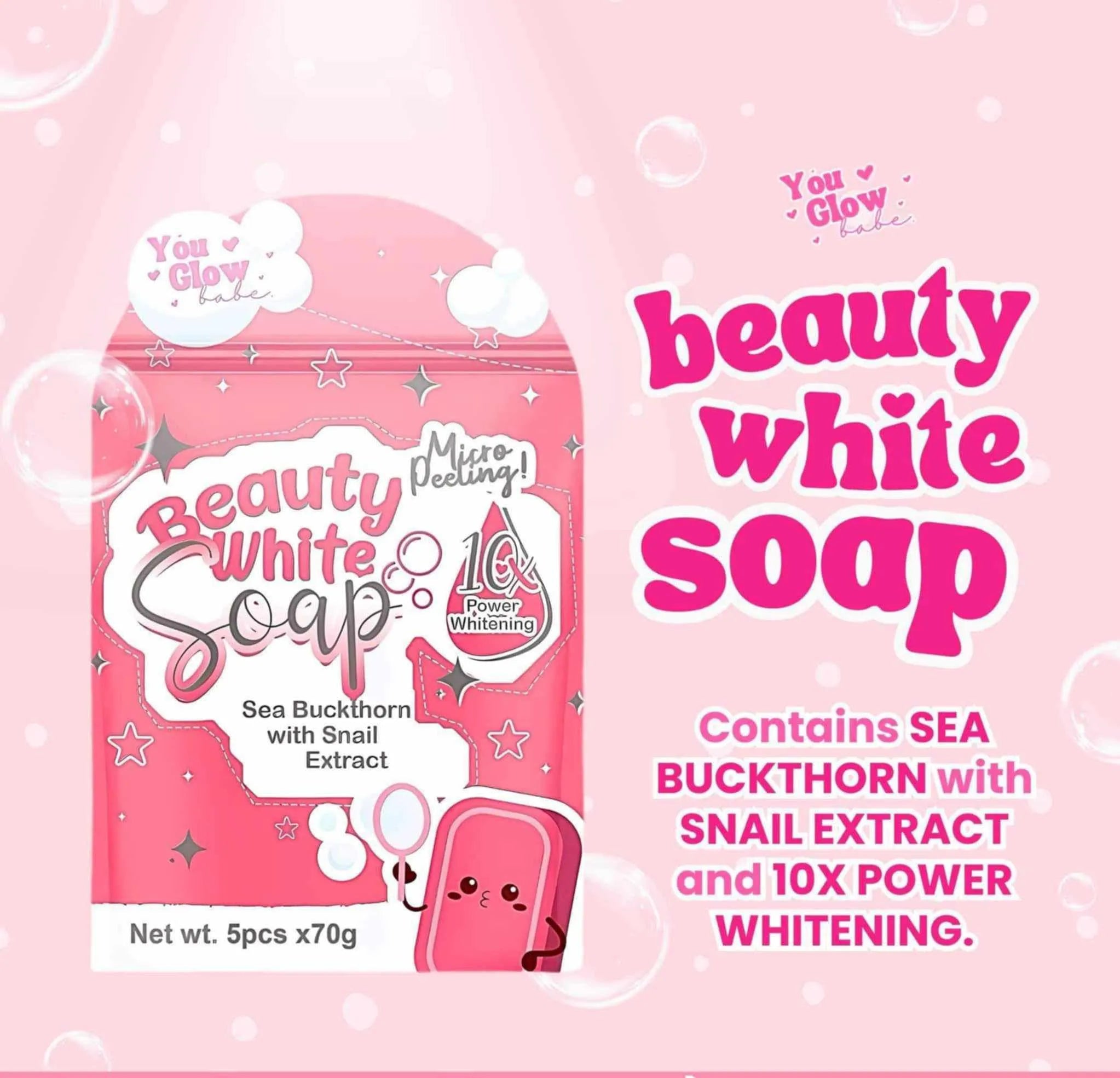 You Glow Beauty White Soap Sea Buckthorn With Snail Extract (5pcs) (70gr)