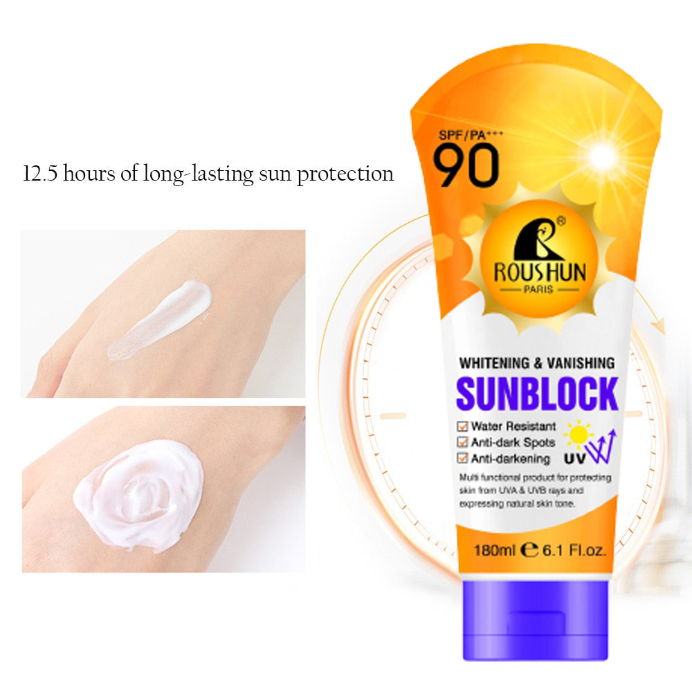 Roushun SPF90 Whitening & Vanishing Sunblock  (180ML)