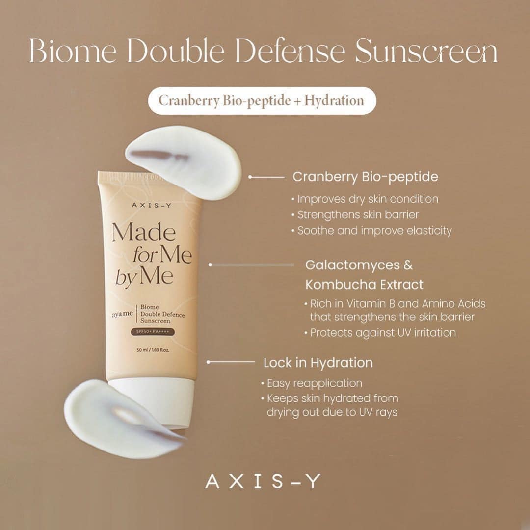 Axis-Y Biome Double Defense Sunscreen SPF50+ PA++++ (50ML)