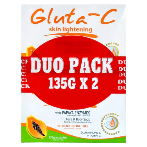 Gluta-C Skin Lightening Face & Body Soap With Papaya Duo Pack (2x135gr)