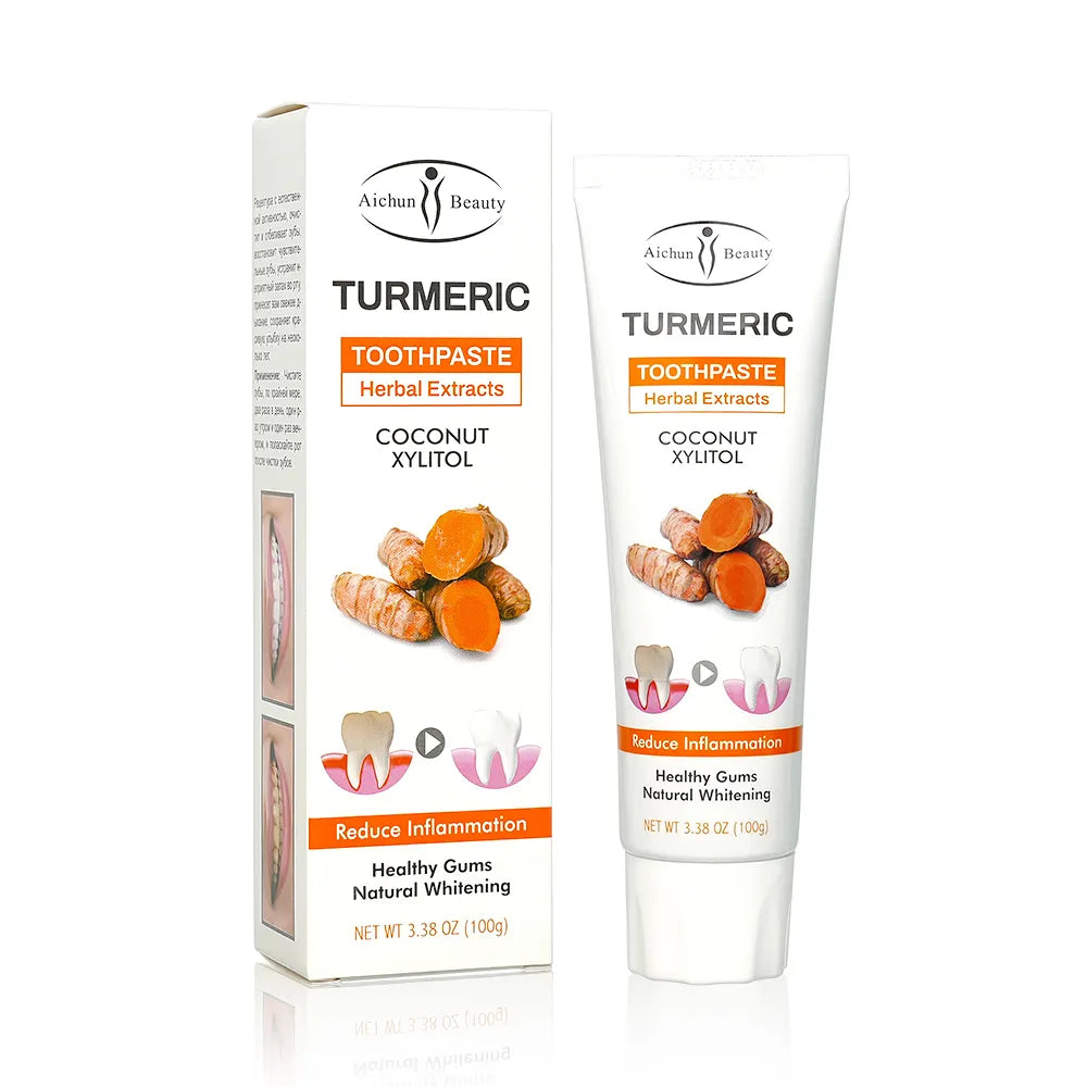 Aichun Beauty Turmeric Toothpaste Herbal Extracts Coconut Xylitol (100 ...