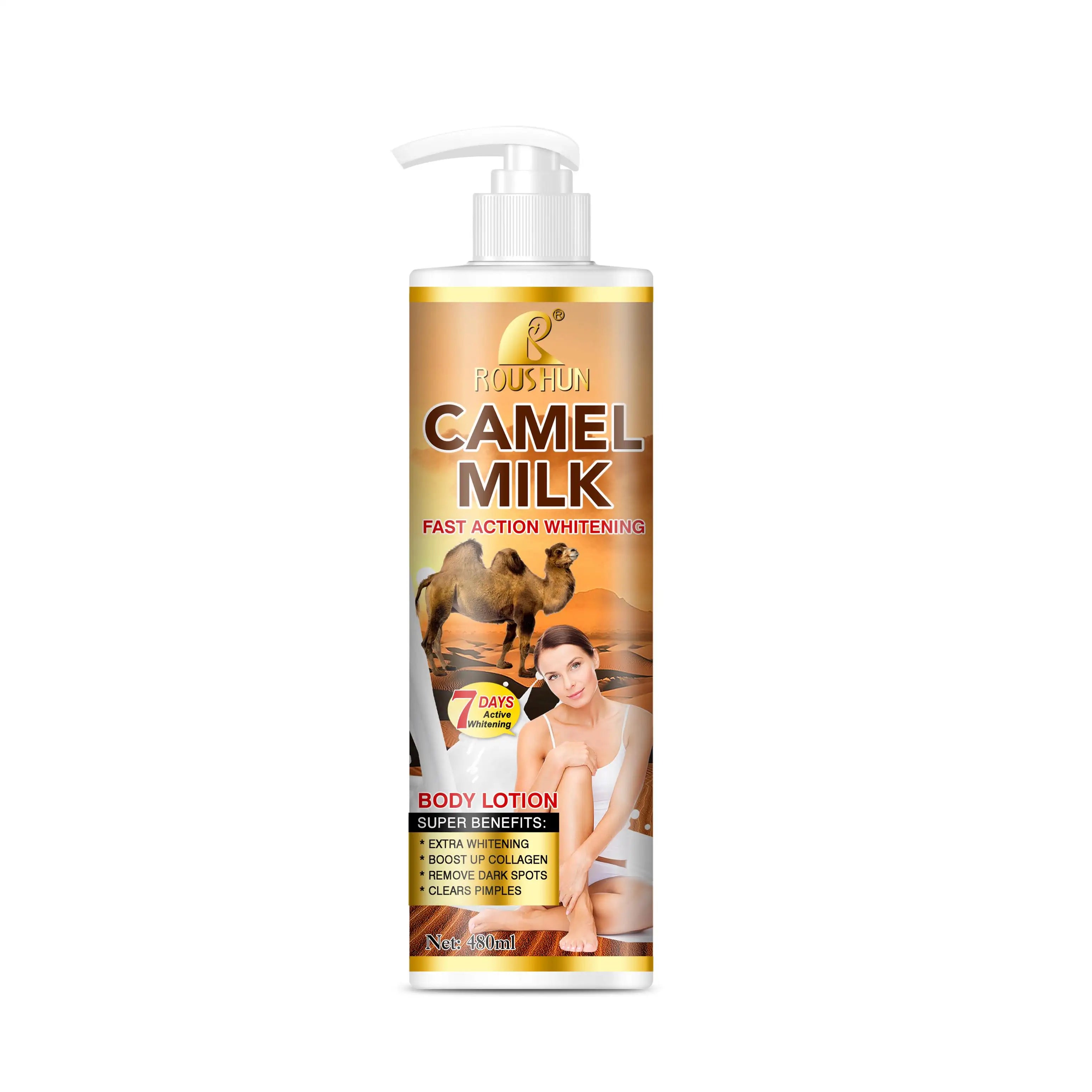 Roushun Camel Milk Whitening Body Lotion (480ML)