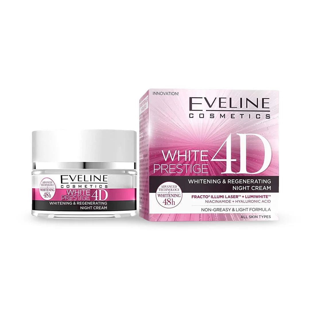 Eveline Cosmetics White Prestige 4D Whitening & Regenerating Night Cream (50ML)