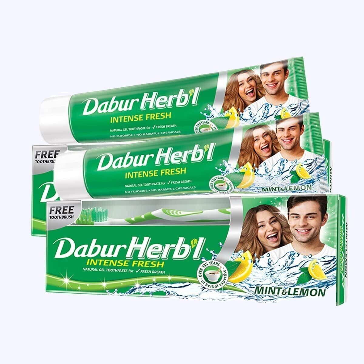 Dabur Herbl Intense Fresh Gel Toothpaste Blend of Mint & Lemon