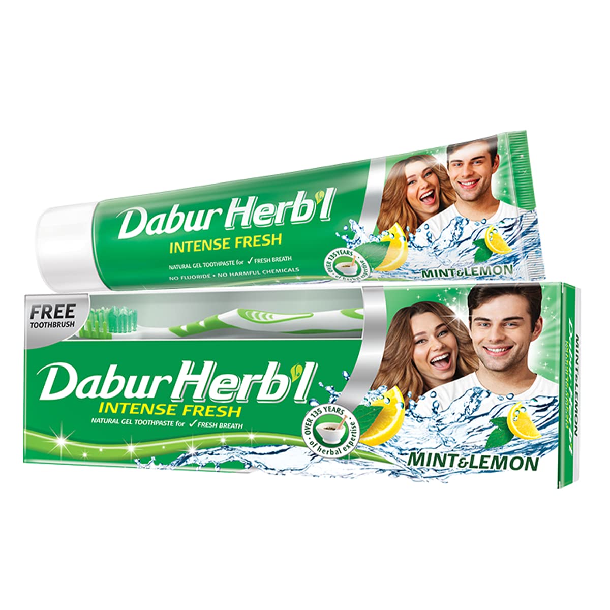 Dabur Herbl Intense Fresh Gel Toothpaste Blend of Mint & Lemon