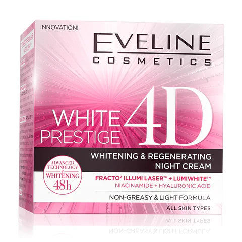 Eveline Cosmetics White Prestige 4D Whitening & Regenerating Night Cream (50ML)