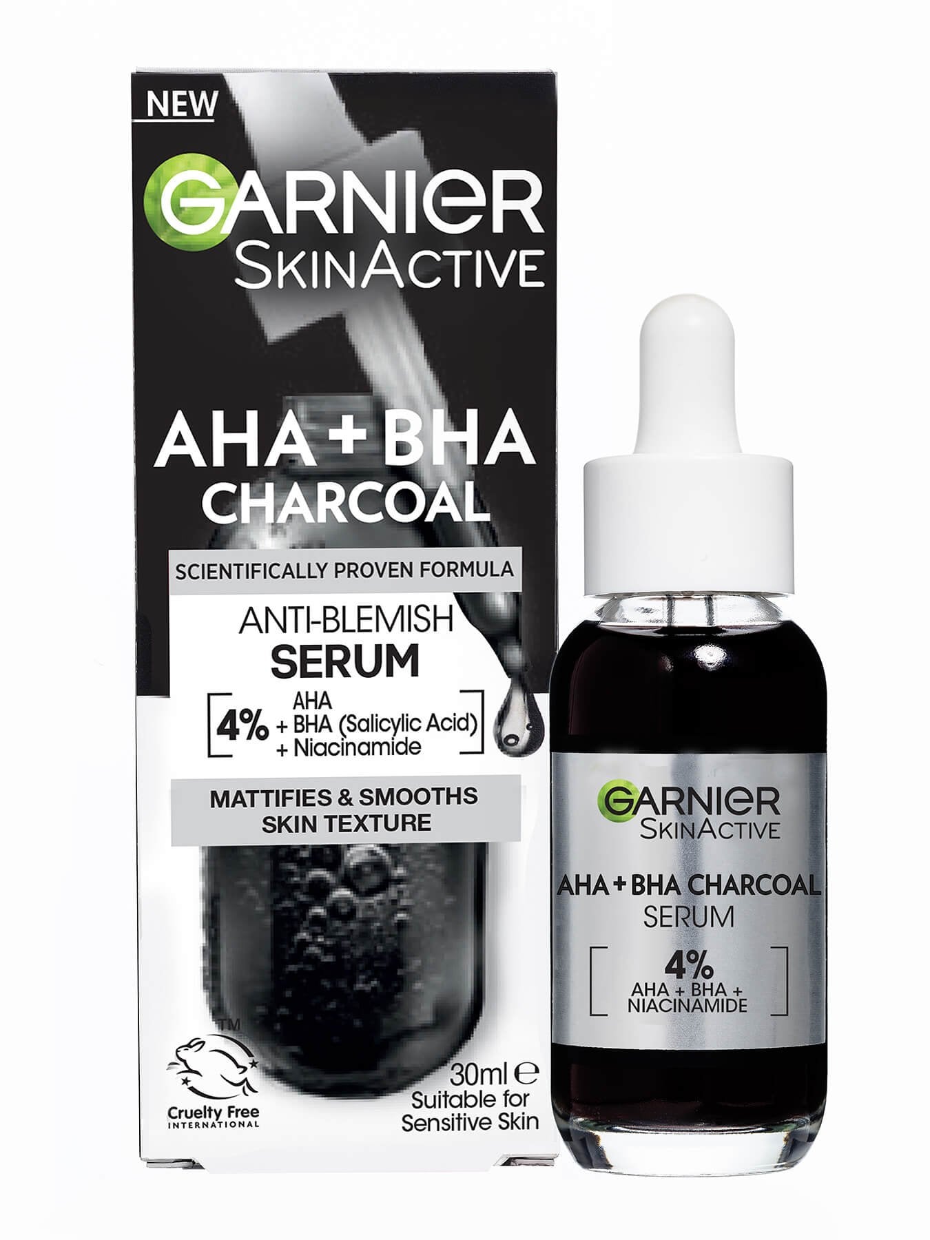 Garnier AHA+BHA Charcoal Anti-Imperfection Serum (30ML)