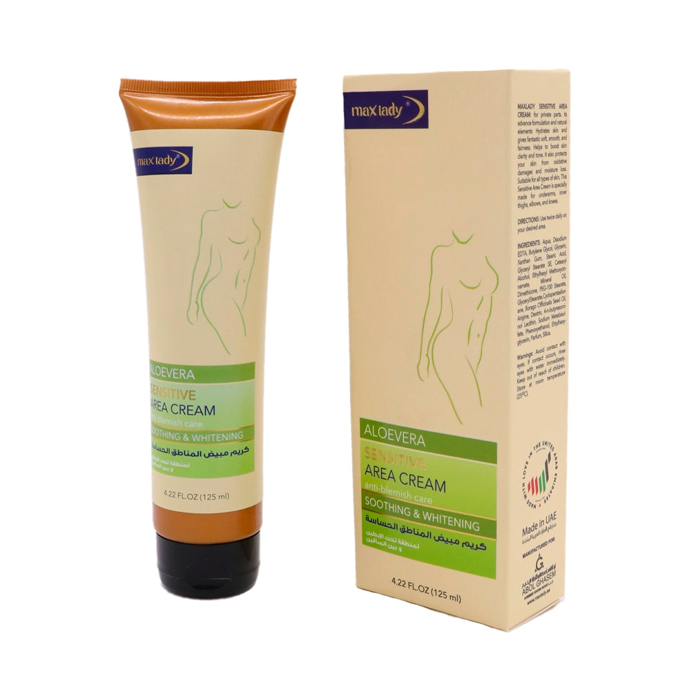 Max Lady Aloe Vera Sensitive Area Cream Anti-Blemish Care Soothing & Whitening (125ML)