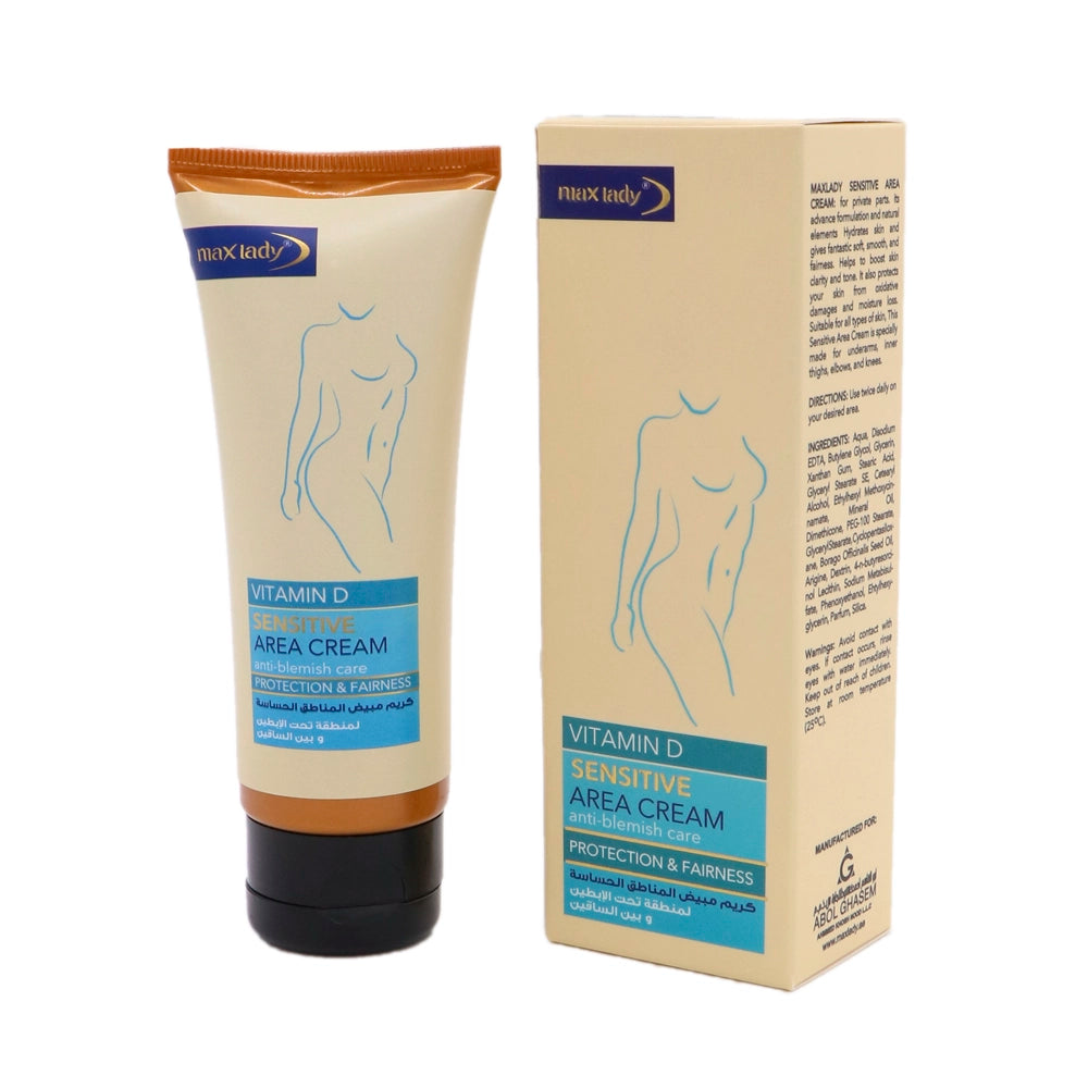Max Lady Vitamin D Sensitive Area Cream Anti-Blemish Care Protection and Fairness (125ML)