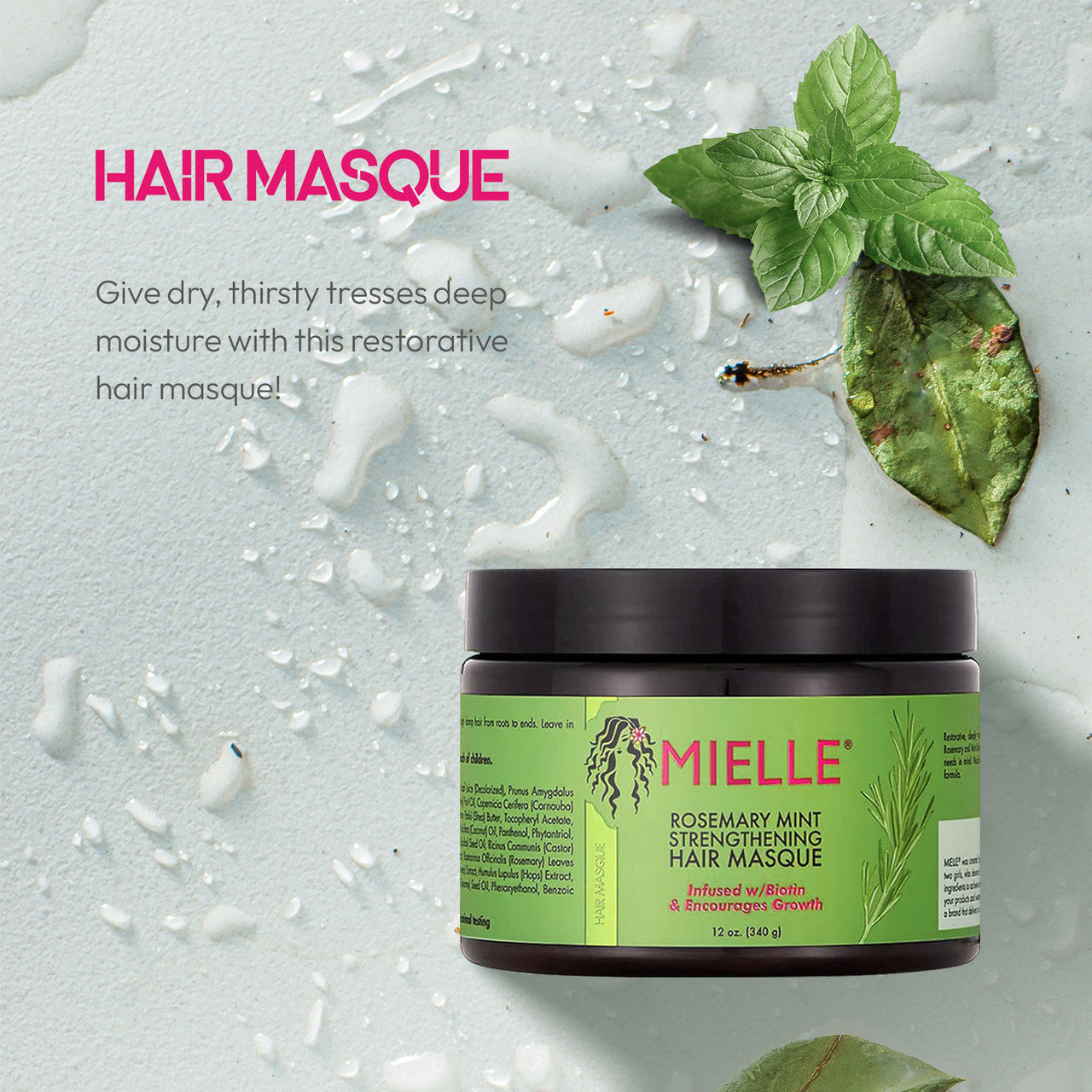 Mielle Rosemary Mint Strengthening Hair Masque (340gr)