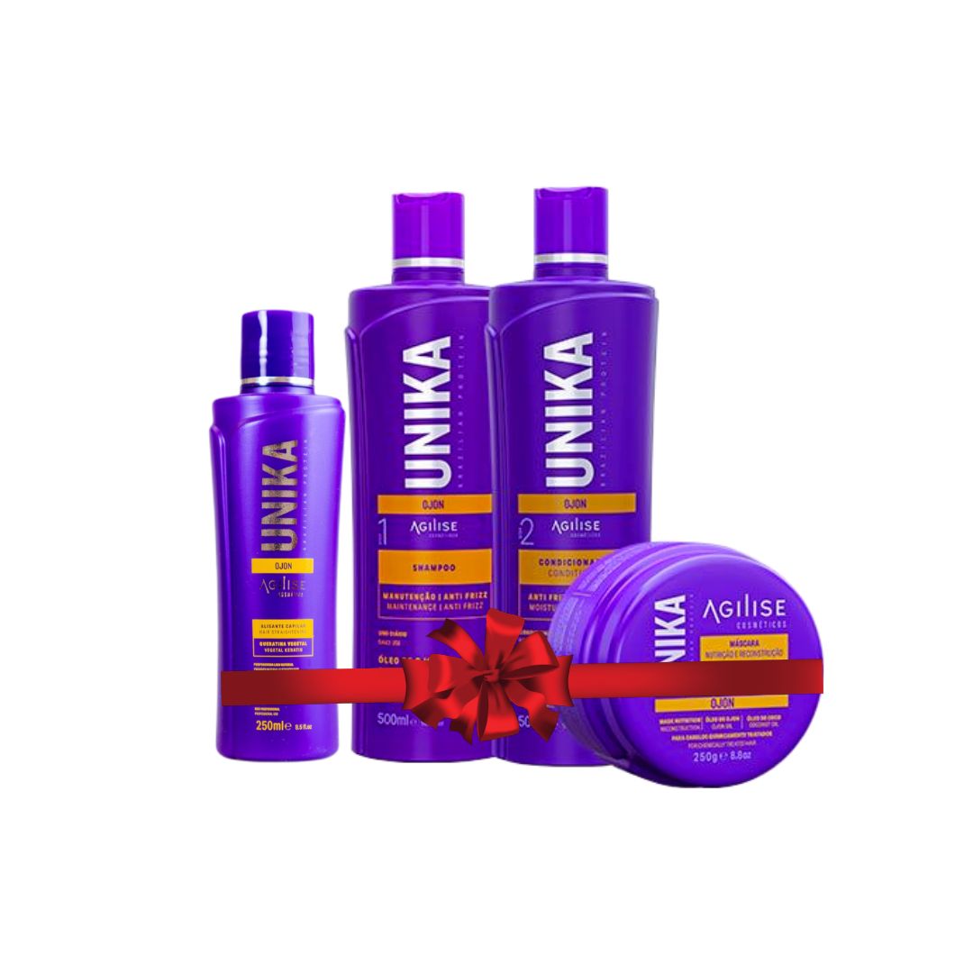 Unika Brazilian Protein Ojon Bundle Pack (Shampoo,Conditioner,Hair Straightening & Mascara)