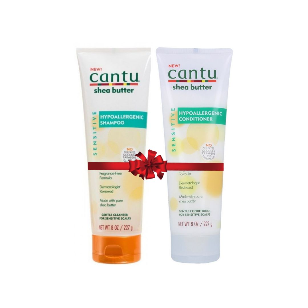 BUNDLE Cantu Shea Butter Sensitive Hypoallergenic Shampoo & Conditioner (227gr)