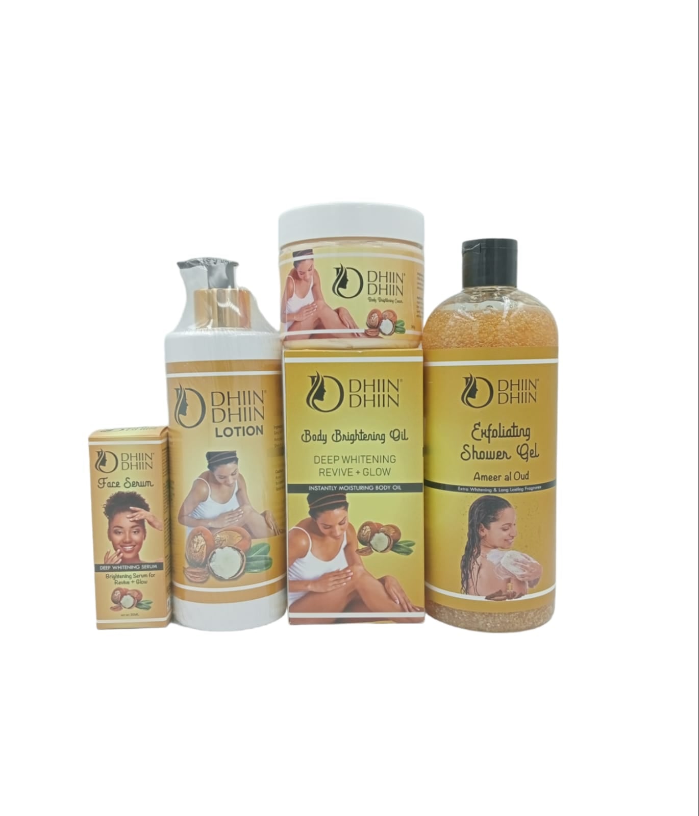 Dhiin Dhiin Set of 5pcs (Lotion,Body Oil, Face Serum,Shower Gel & Body Cream)