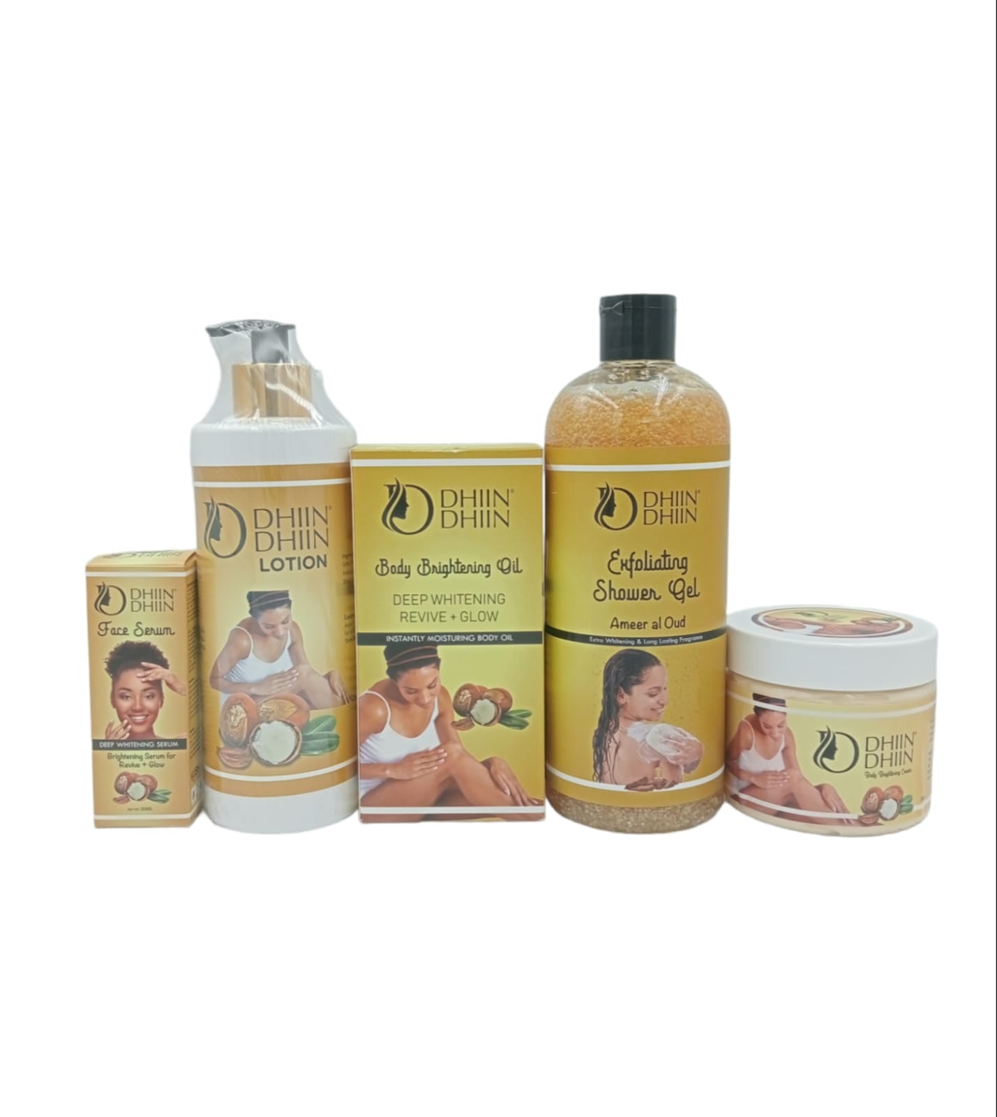 Dhiin Dhiin Set of 5pcs (Lotion,Body Oil, Face Serum,Shower Gel & Body Cream)