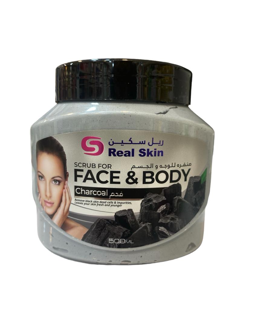 Real Skin Face & Body Charcoal Scrub (500ML)