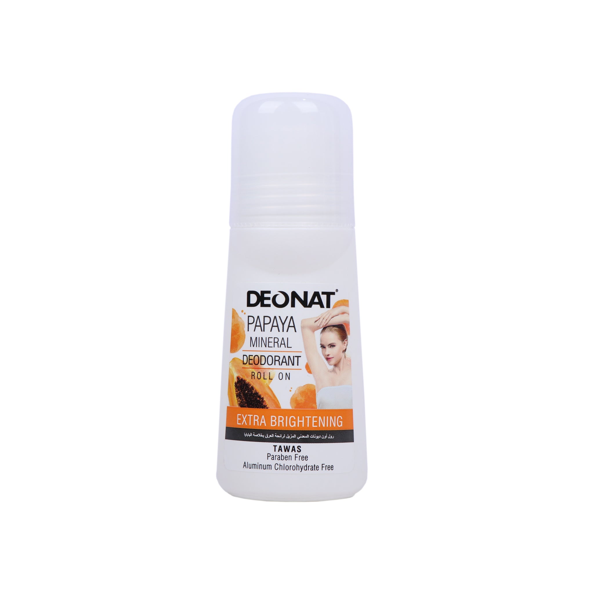 Tawas Deonat Papaya Mineral Deodorant Roll On Extra Brightening (65ML)