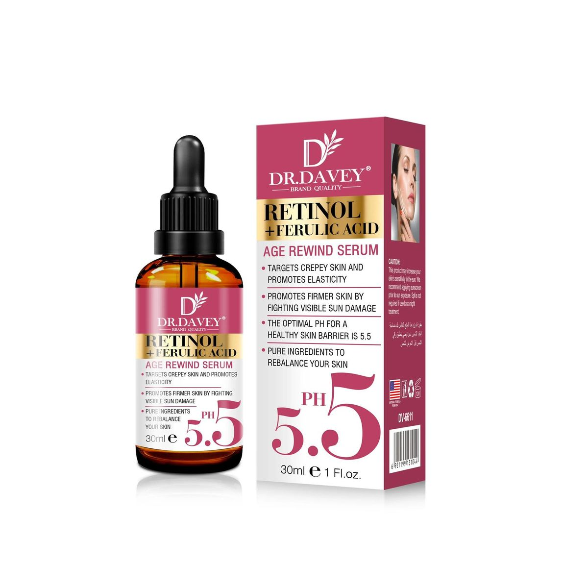 Dr.Davey Retinol + Ferulic Acid Age Rewind Serum (30ML)