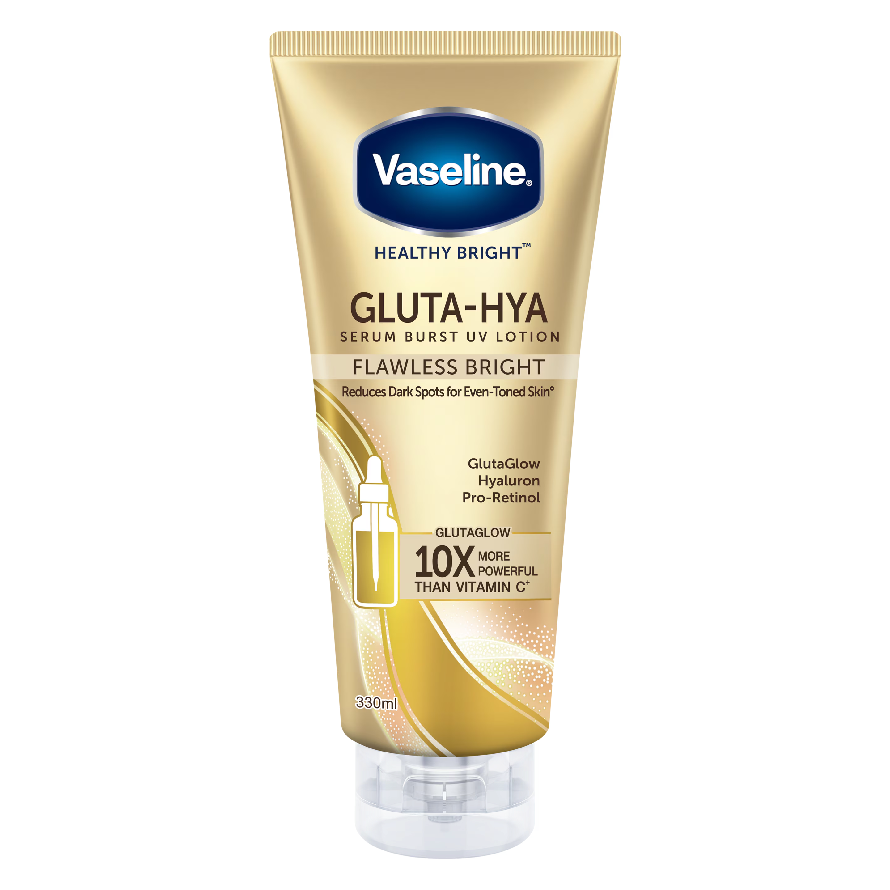 Vaseline Gluta-Hya Serum Burst UV Lotion Flawless Bright (330ML)