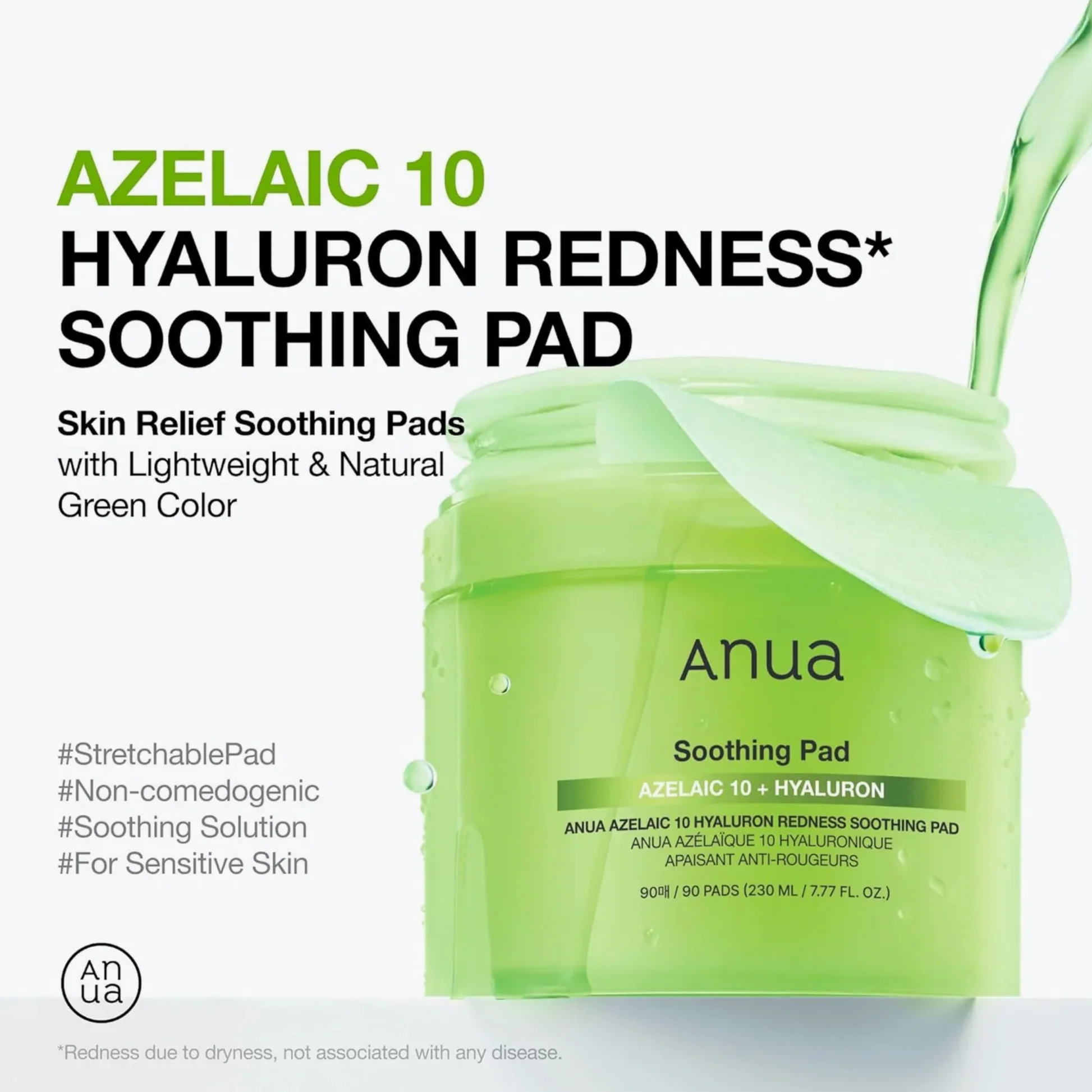 Anua Soothing Pad Azelaic 10 + Hyaluron (90 Pads) (230ML)