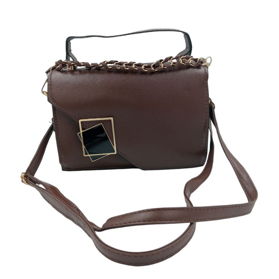 Women's Purse/Shoulder Bag (Brown & Blue)