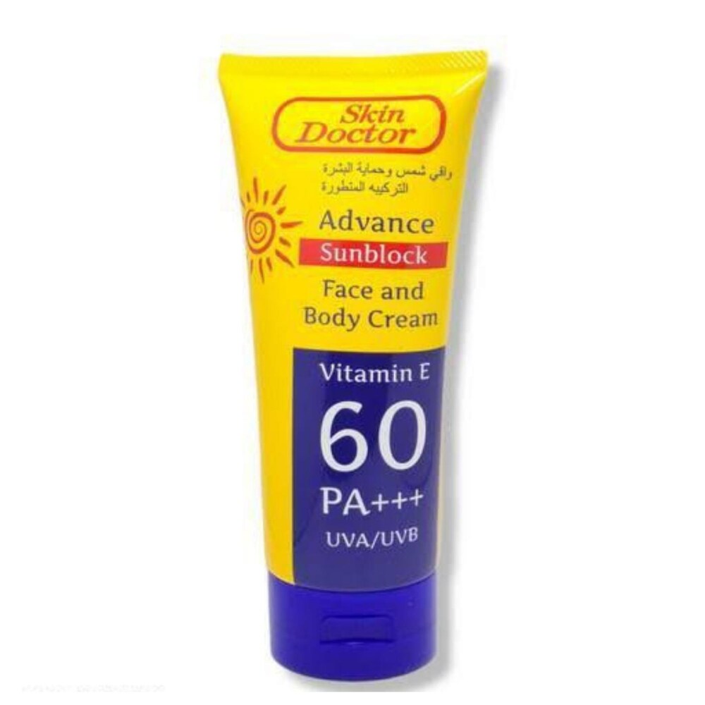 Skin Doctor Advance Sunblock Face And Body Cream Vitamin E 60 PA +++ UVA/UVB (150gr)