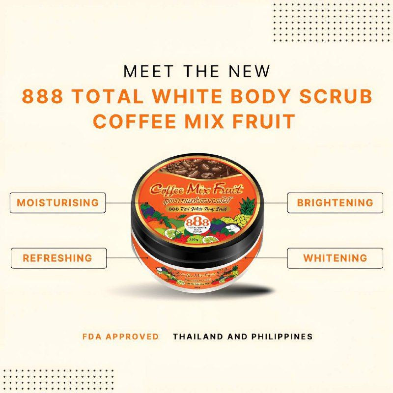 Coffee Mix Fruit 888 Total White Body Scrub (250gr)