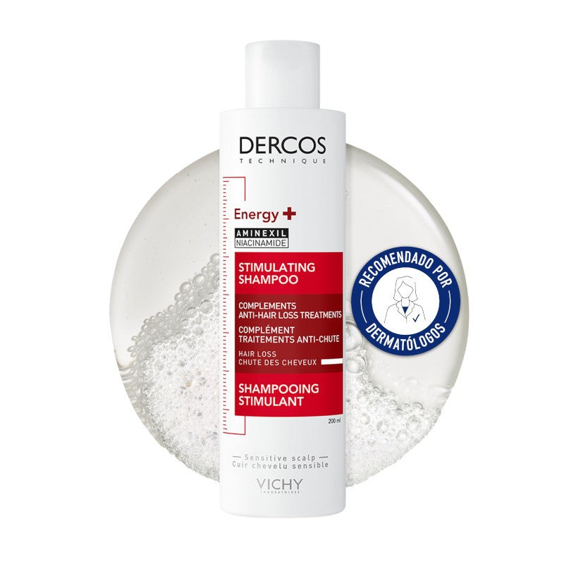 Vichy Dercos Technique Energy Aminexil Niacinamide Stimulating Shampoo Anti-Hair Loss Treatments (200ML)